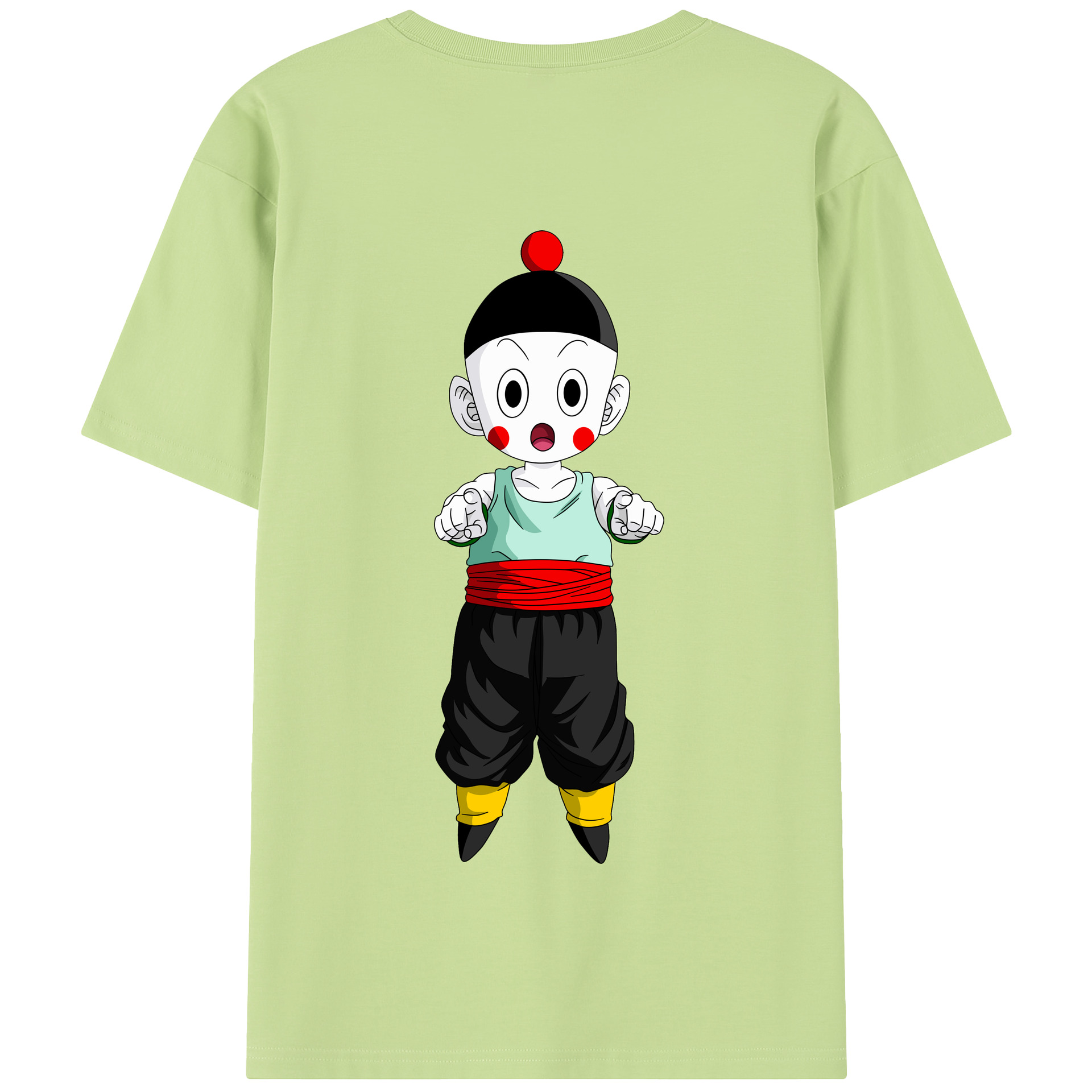 （画像用） ドラゴンボール 餃子（チャオズ）DRAGON BALL Chaoz 綿100％半袖Tシャツ（背面プリント）